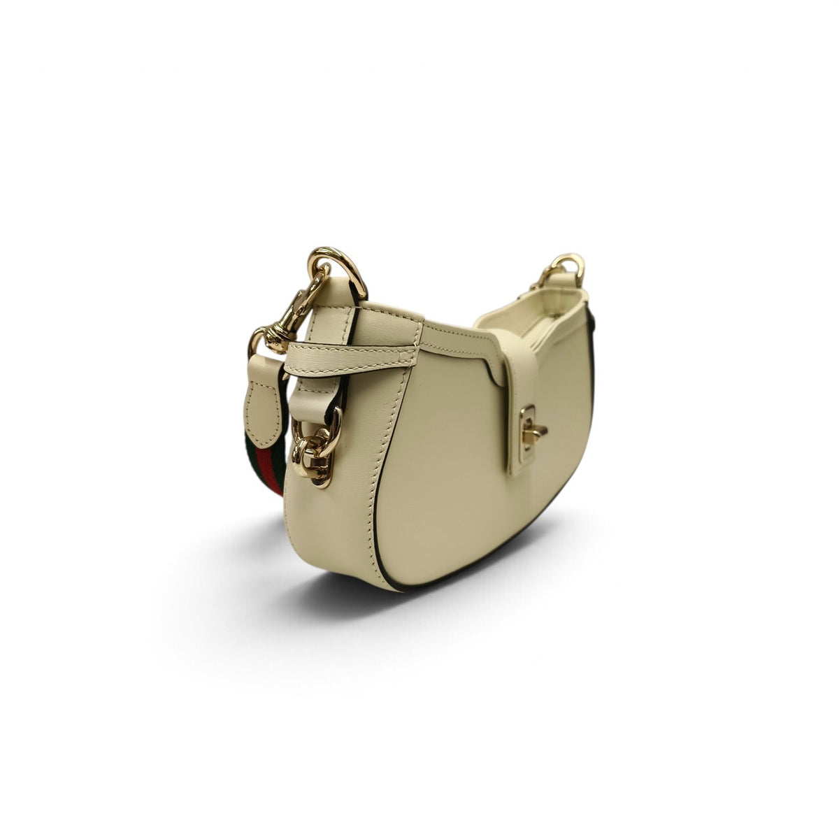 GUCCI Semi Shoulder Bag 786015 Ivory 498879 Moon Side Mini Rank A