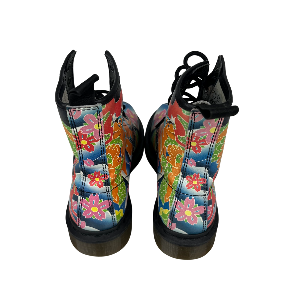 Dr.Martens Boots 36 Lady's Blue And Green Rank (B) 1460 Psych Tattoo