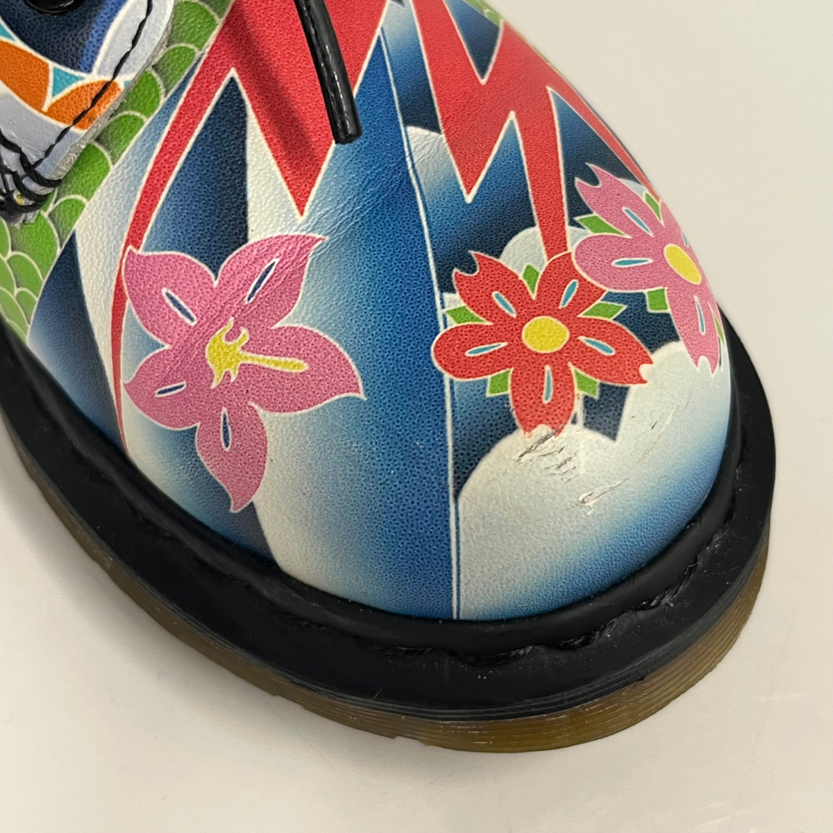 Dr.Martens Boots 36 Lady's Blue And Green Rank (B) 1460 Psych Tattoo