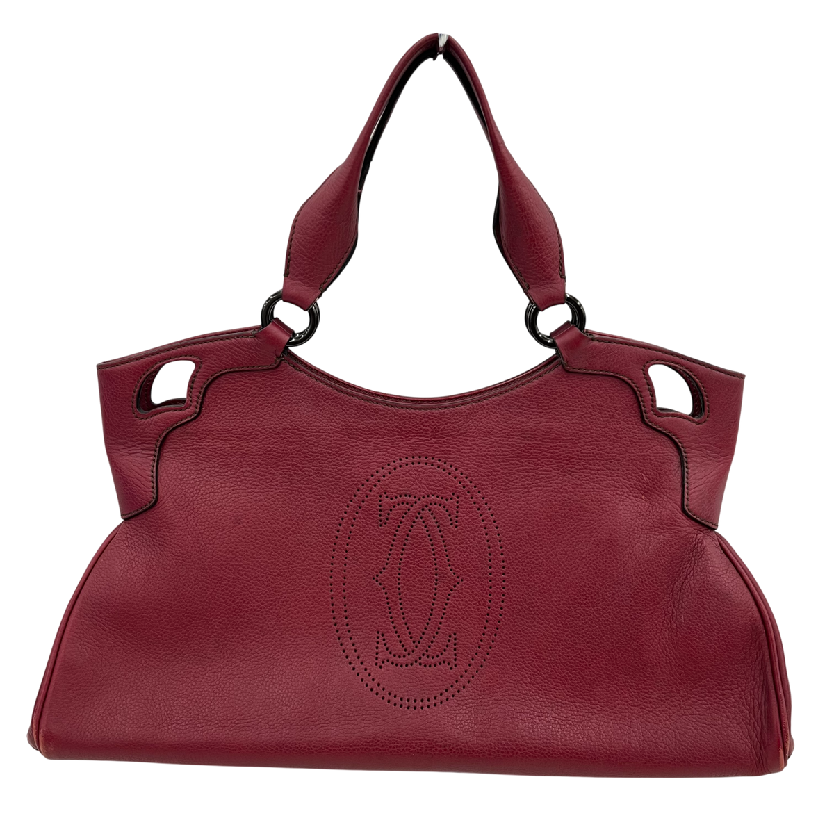 Cartier Handbag Rank (B) Burgundy Scratch