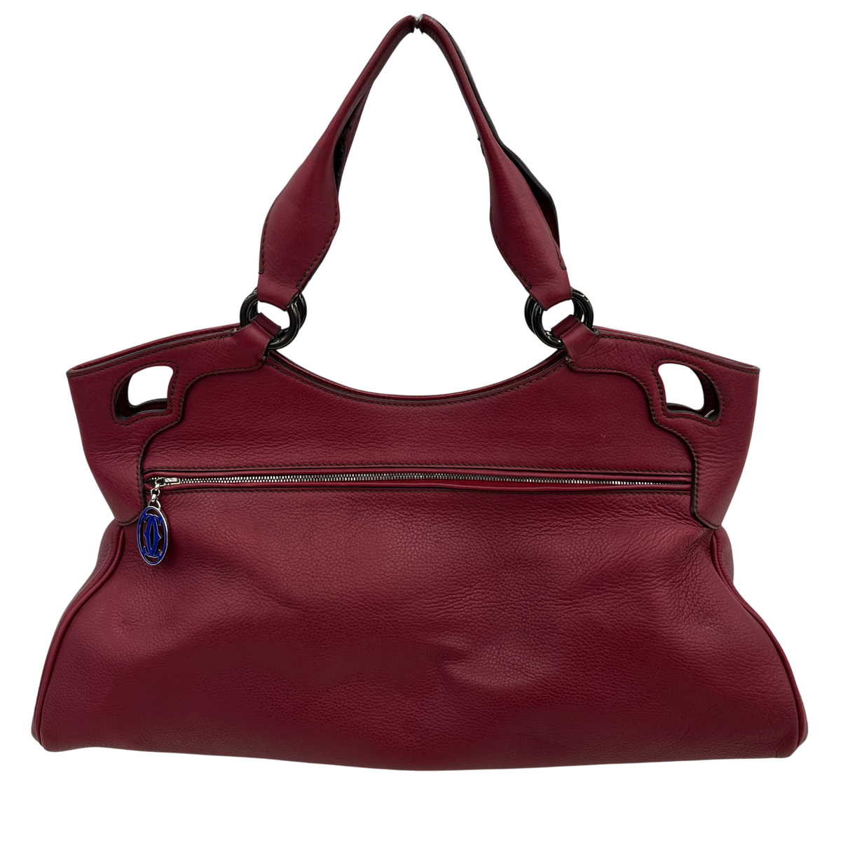 Cartier Handbag Rank (B) Burgundy Scratch