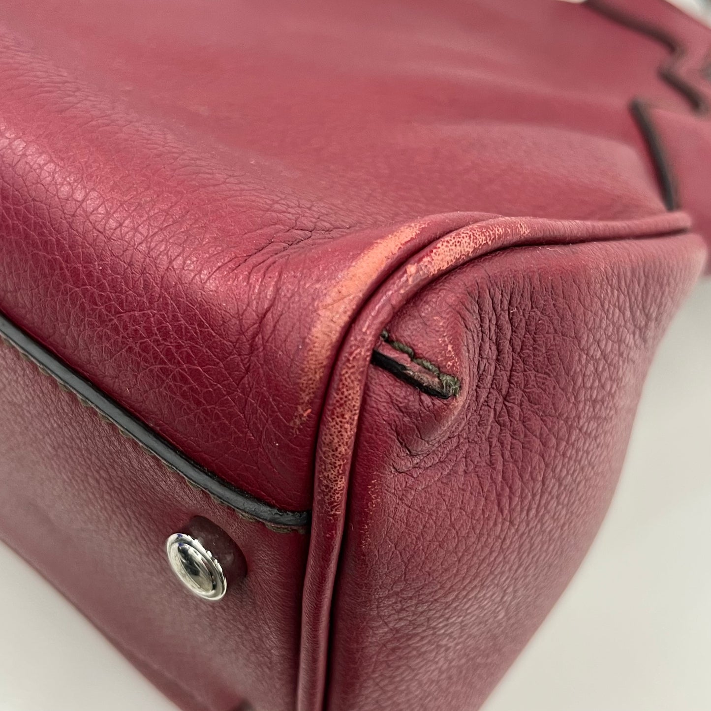 Cartier Handbag Rank (B) Burgundy Scratch