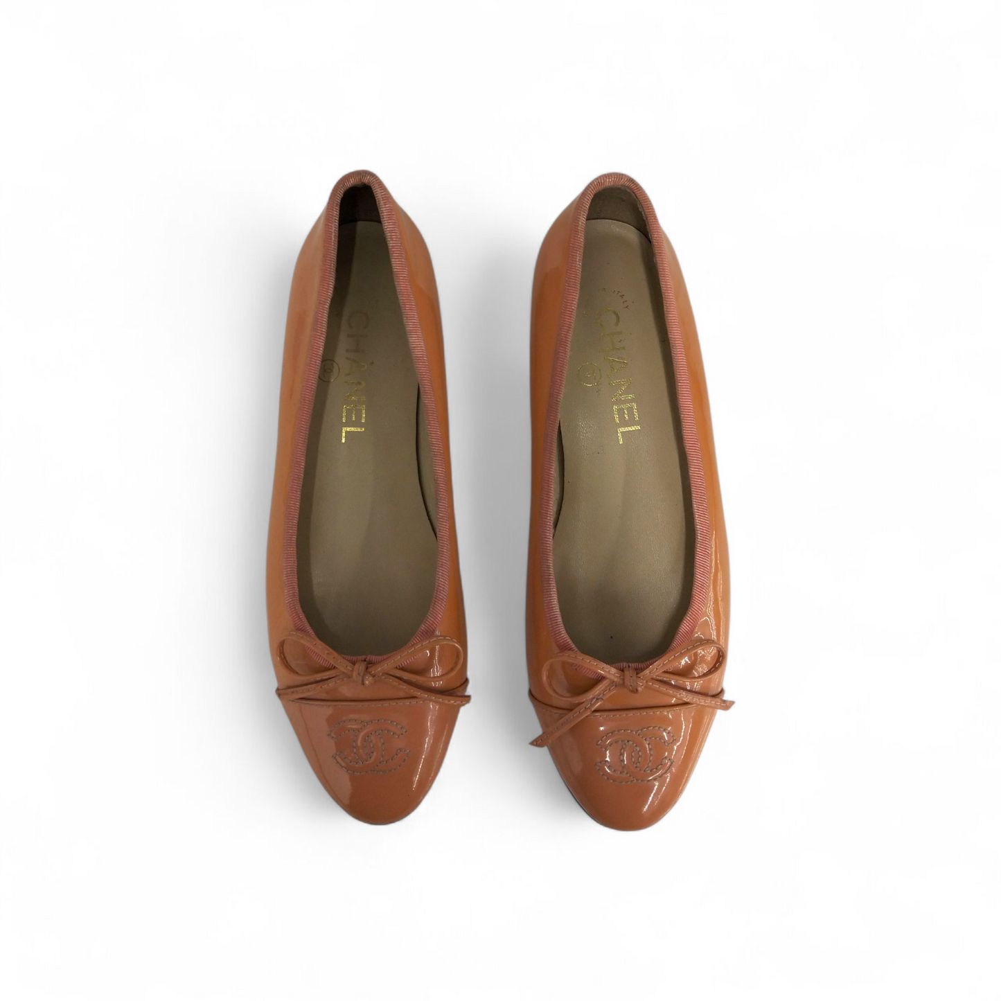 CHANEL Pumps 36 Lady's Orange *Stain* G02819 Rank B