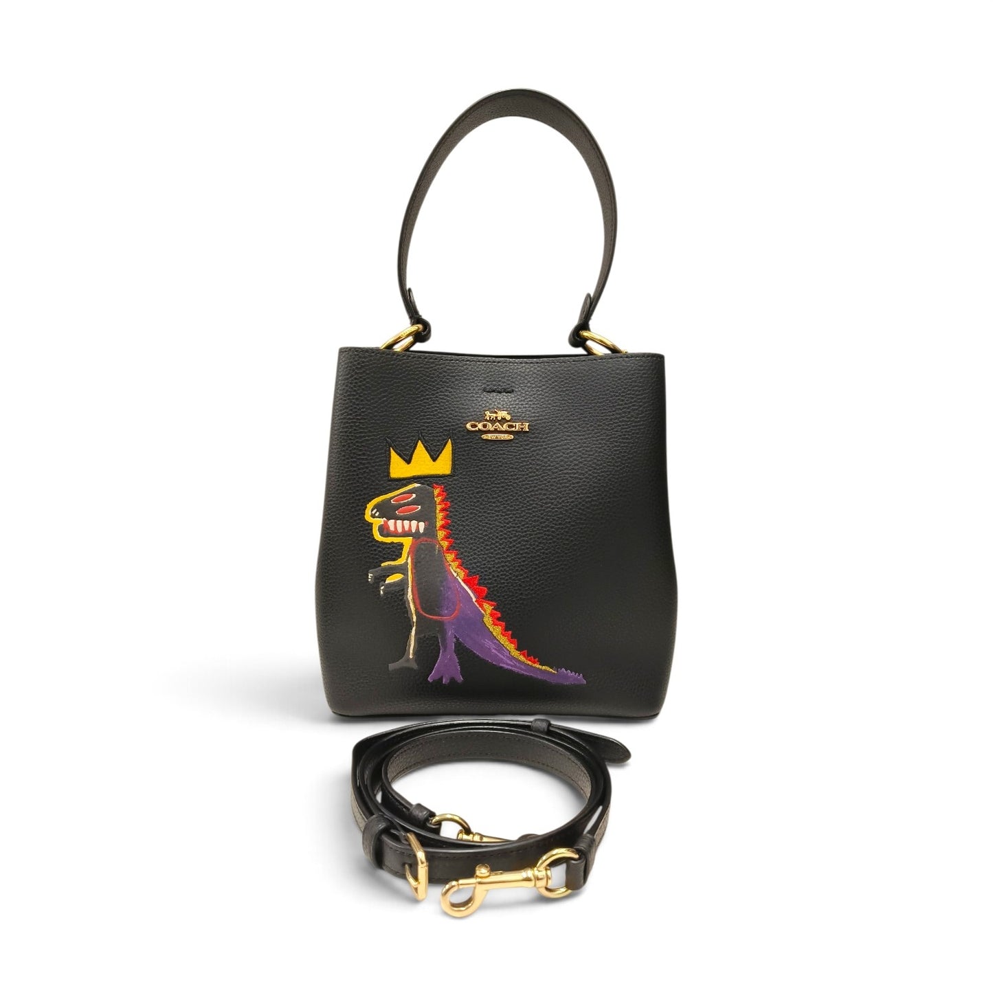 COACH 2WAY Bag C6073 Black Coach x Jean-Michel Basquiat Rank B