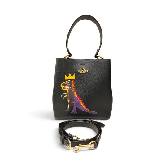 COACH 2WAY Bag C6073 Black Coach x Jean-Michel Basquiat Rank B