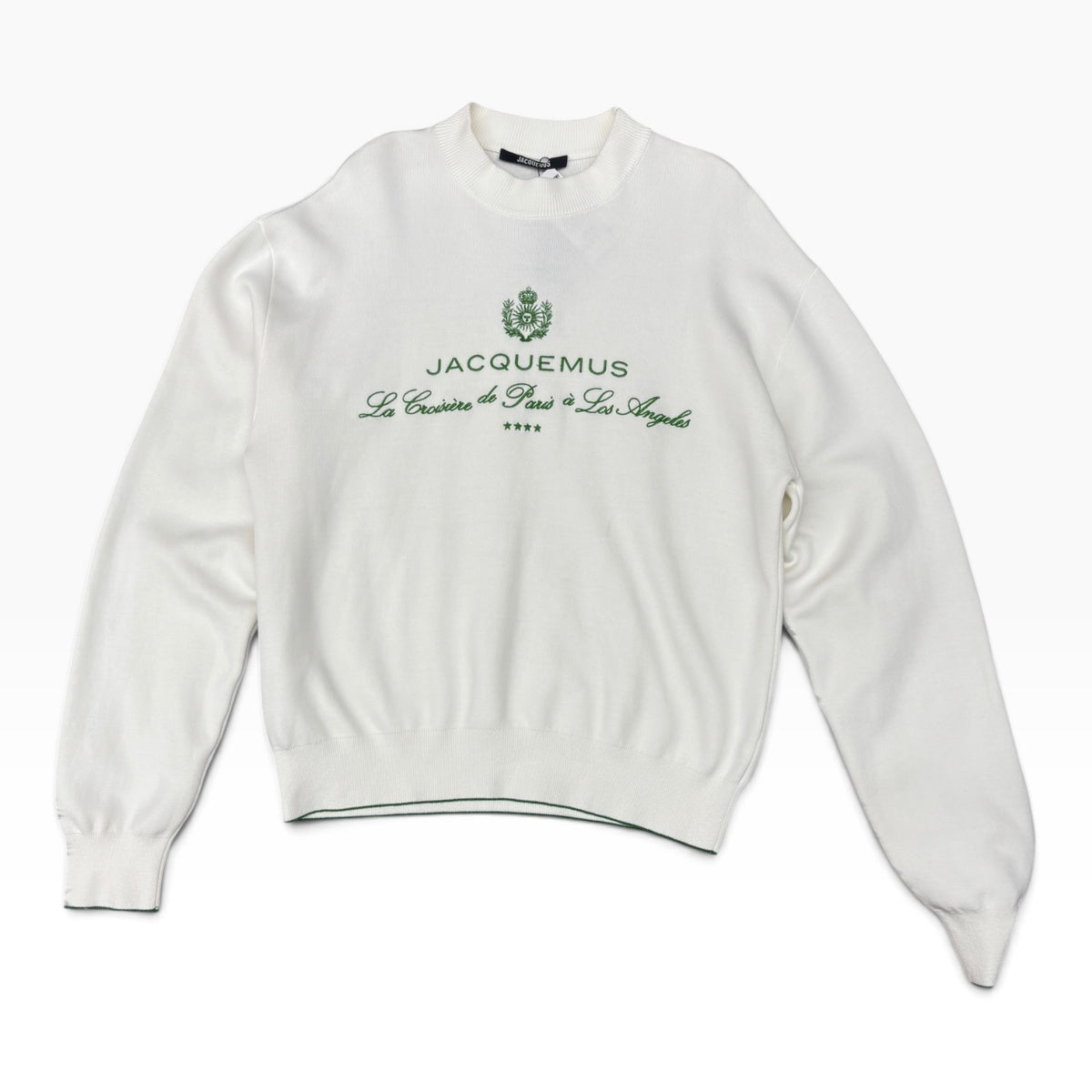 JACQUEMUS Long-sleeved T-shirt Size 36 lady's  White/Green 251KN619-2427-1IN Rank (B)