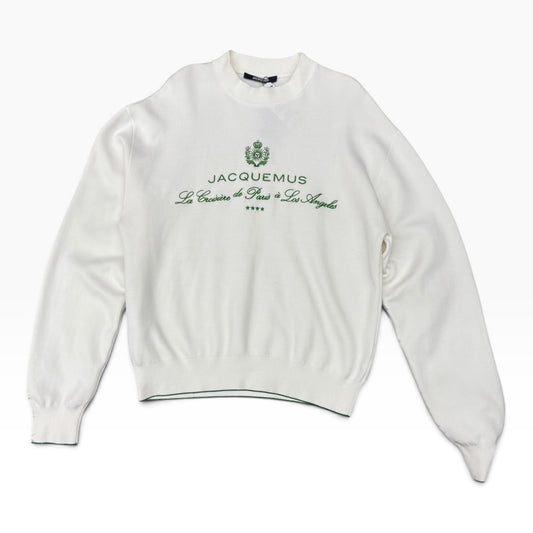 JACQUEMUS Long-sleeved T-shirt Size 36 lady's  White/Green 251KN619-2427-1IN Rank (B)