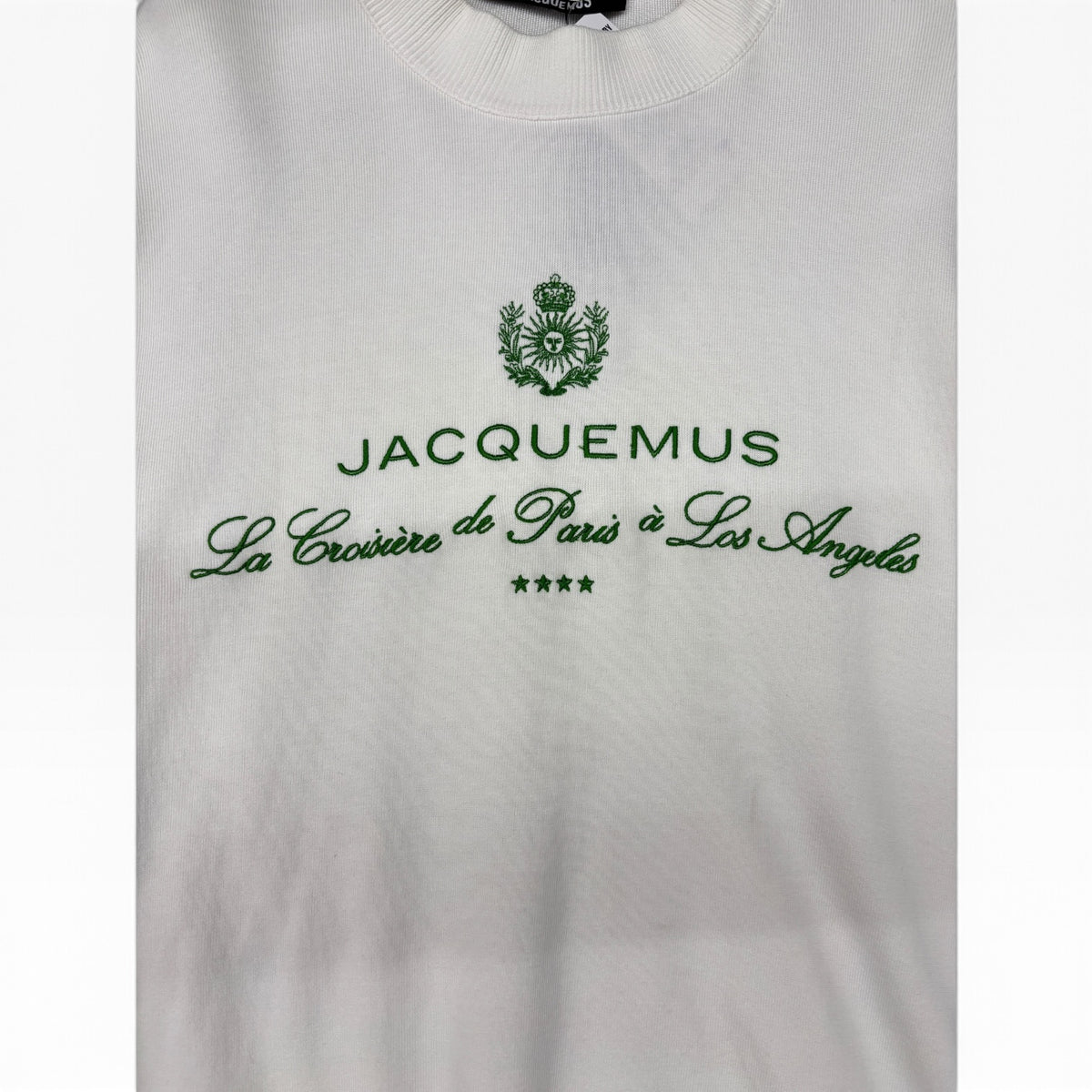 JACQUEMUS Long-sleeved T-shirt Size 36 lady's  White/Green 251KN619-2427-1IN Rank (B)