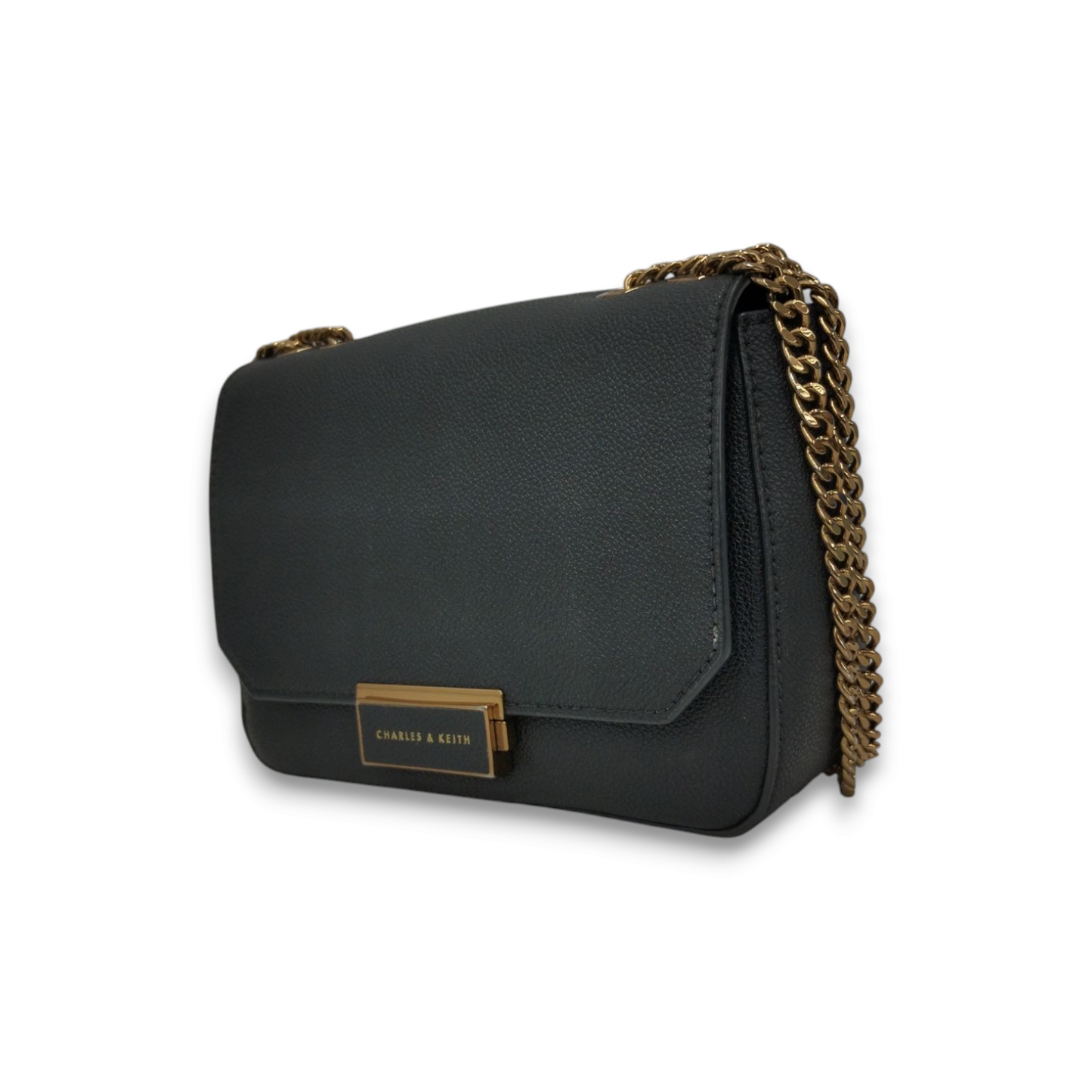 CHARLES & KEITH Shoulder Bag 80670824 Black *Stain* Rank B