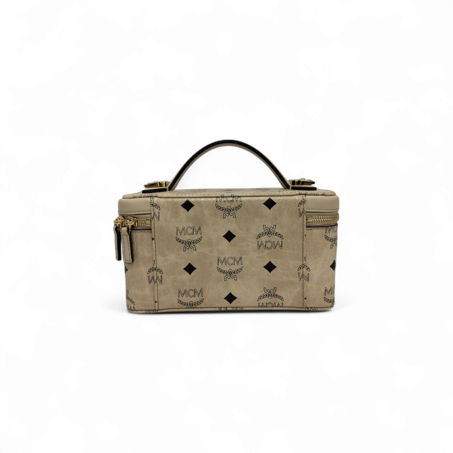 MCM 2WAY Bag Ivory *Stain* MYZ8AVI01 Rank B