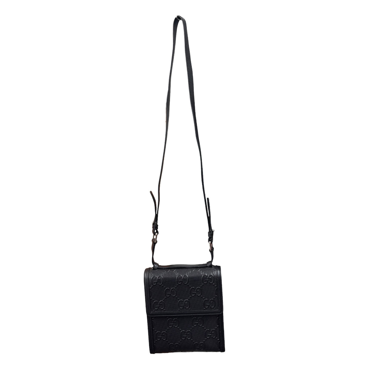 GUCCI Leather Mess GG Embossed 625782 Black