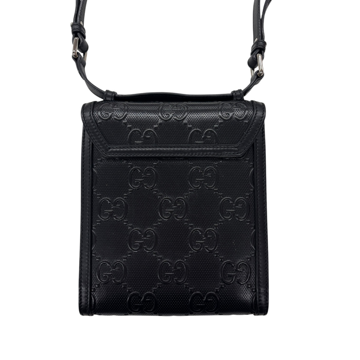 GUCCI Leather Mess GG Embossed 625782 Black