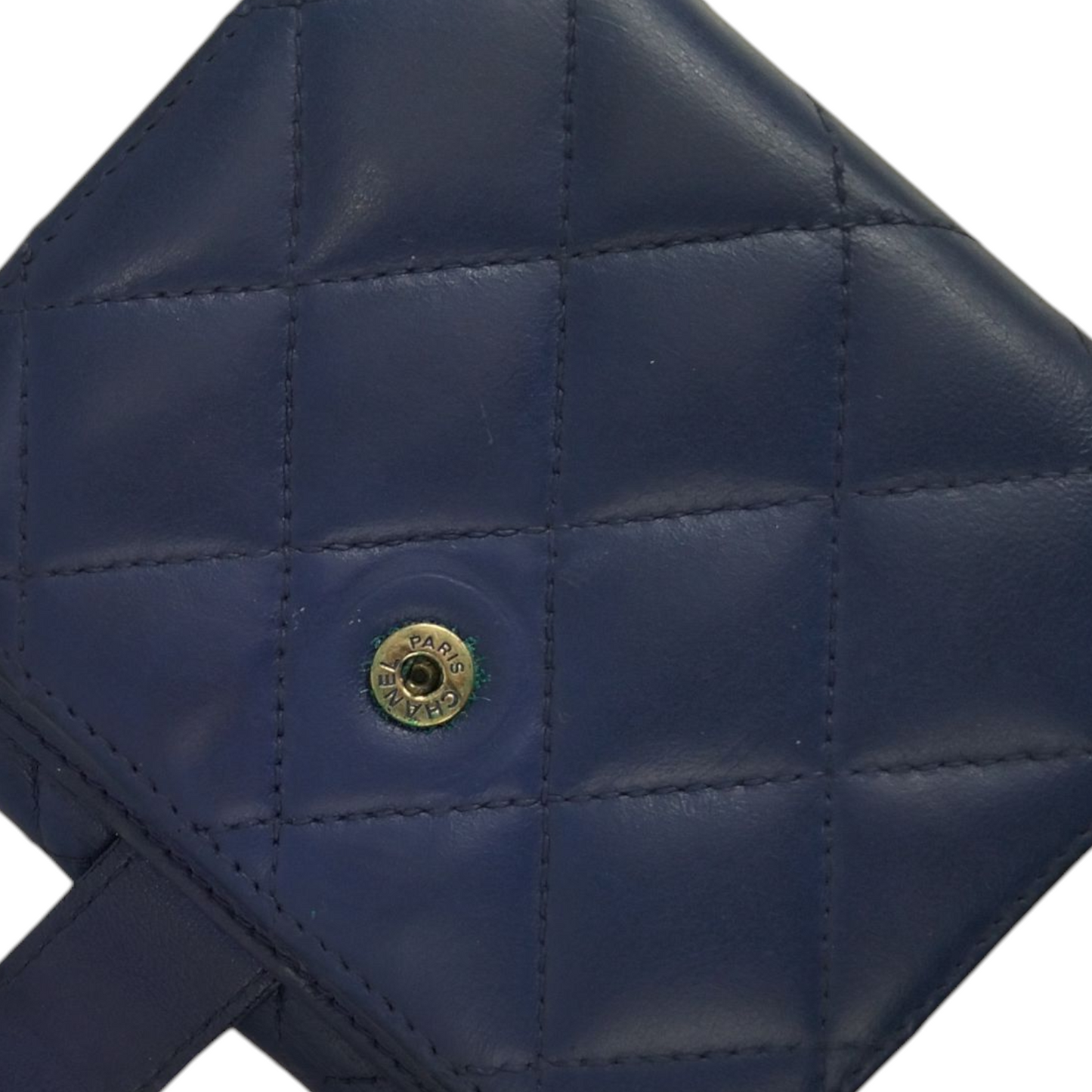 CHANEL WAllet Matrasse Blue Scratch/Stain 17524645 RAnk(C)