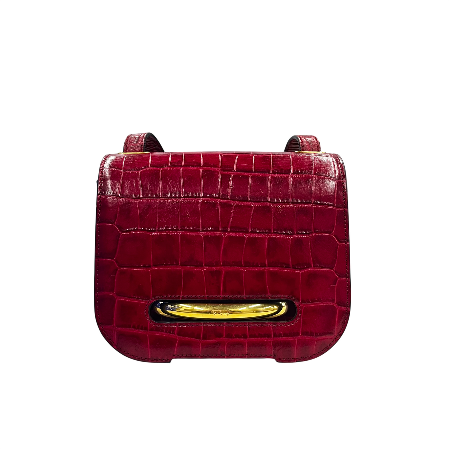 MULBERRY Shoulder Bag Rank (B) RED SELWOOD CROC EMBOSSED