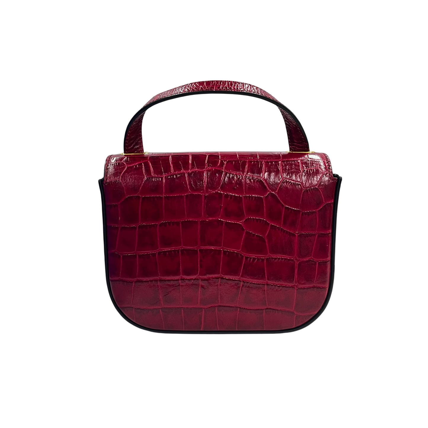 MULBERRY Shoulder Bag Rank (B) RED SELWOOD CROC EMBOSSED