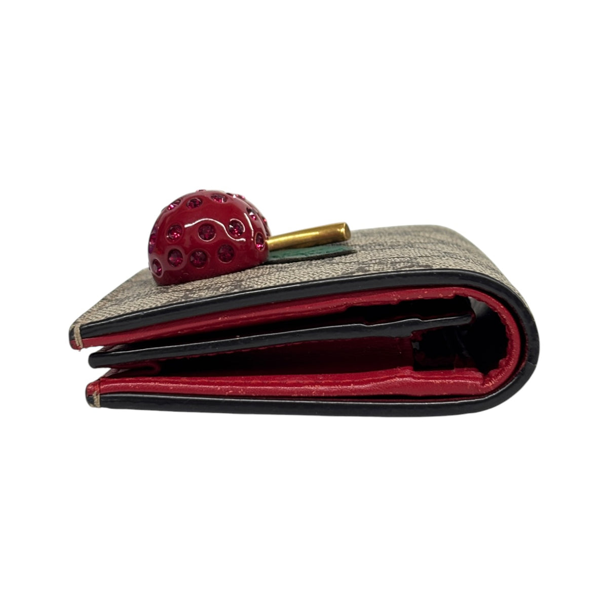 GUCCI Wallet 476050  Beige/Red Scratch 1147 Rank (B)