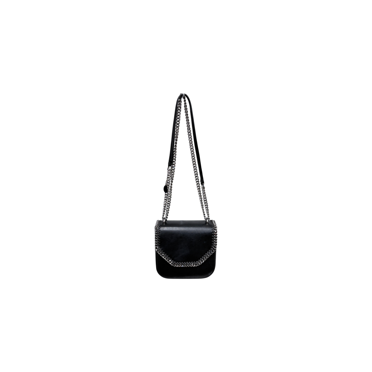 STELLA McCARTNEY Shoulder Bag Falabella Box Black/Silver Scratch 469027