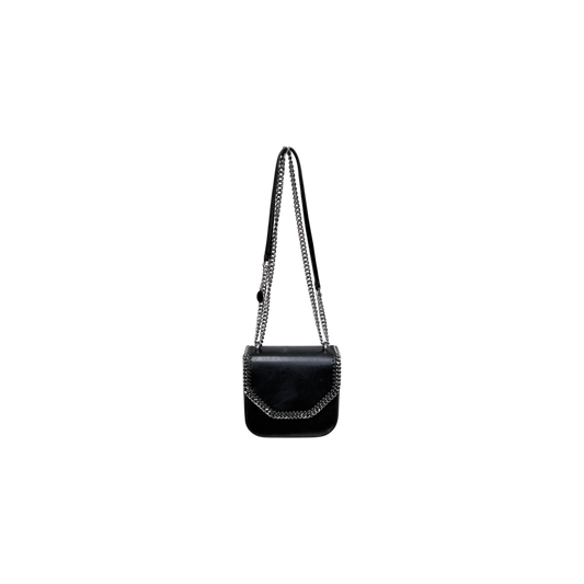 STELLA McCARTNEY Shoulder Bag Falabella Box Black/Silver Scratch 469027