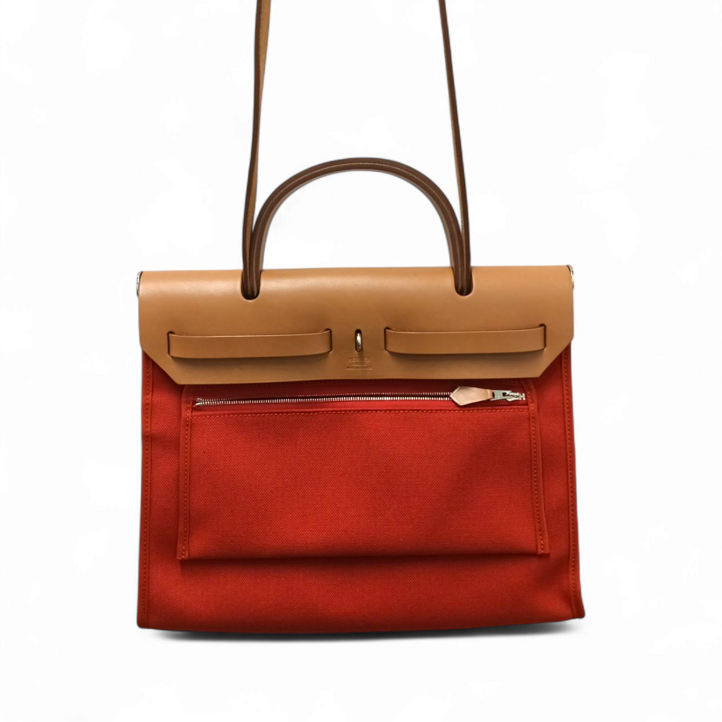 HERMES 2 WAY Bag Herbag 31 *Tag damage * Brown/Red Rank AB