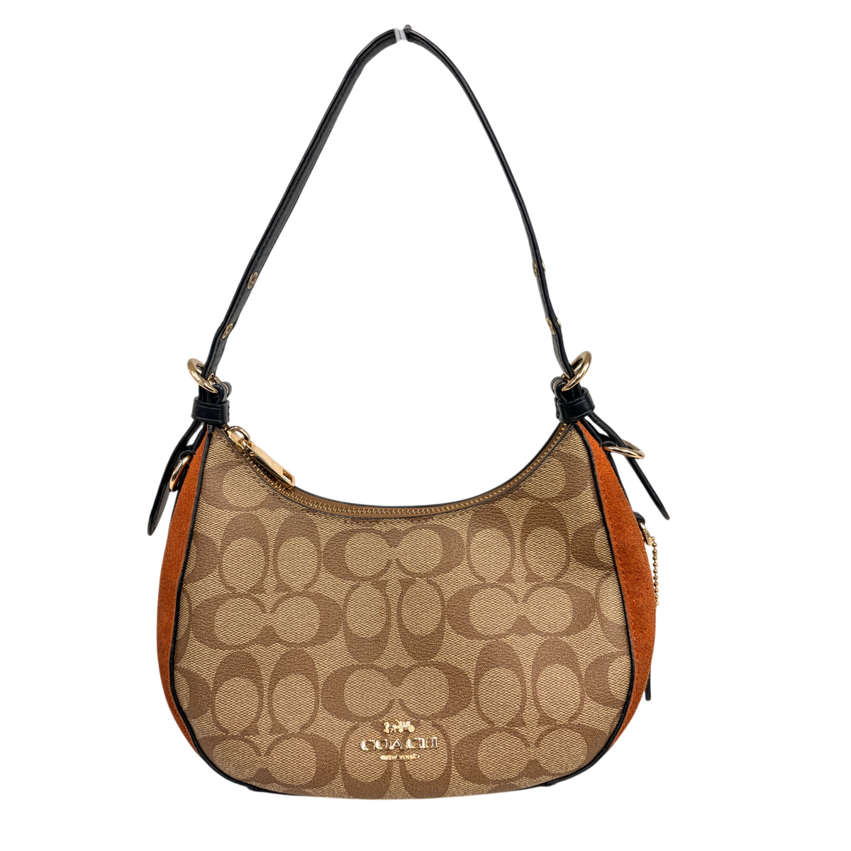 COACH Shoulder Bag C6809 Brown Kleo Hobo In Signature Canvas Rank (B)