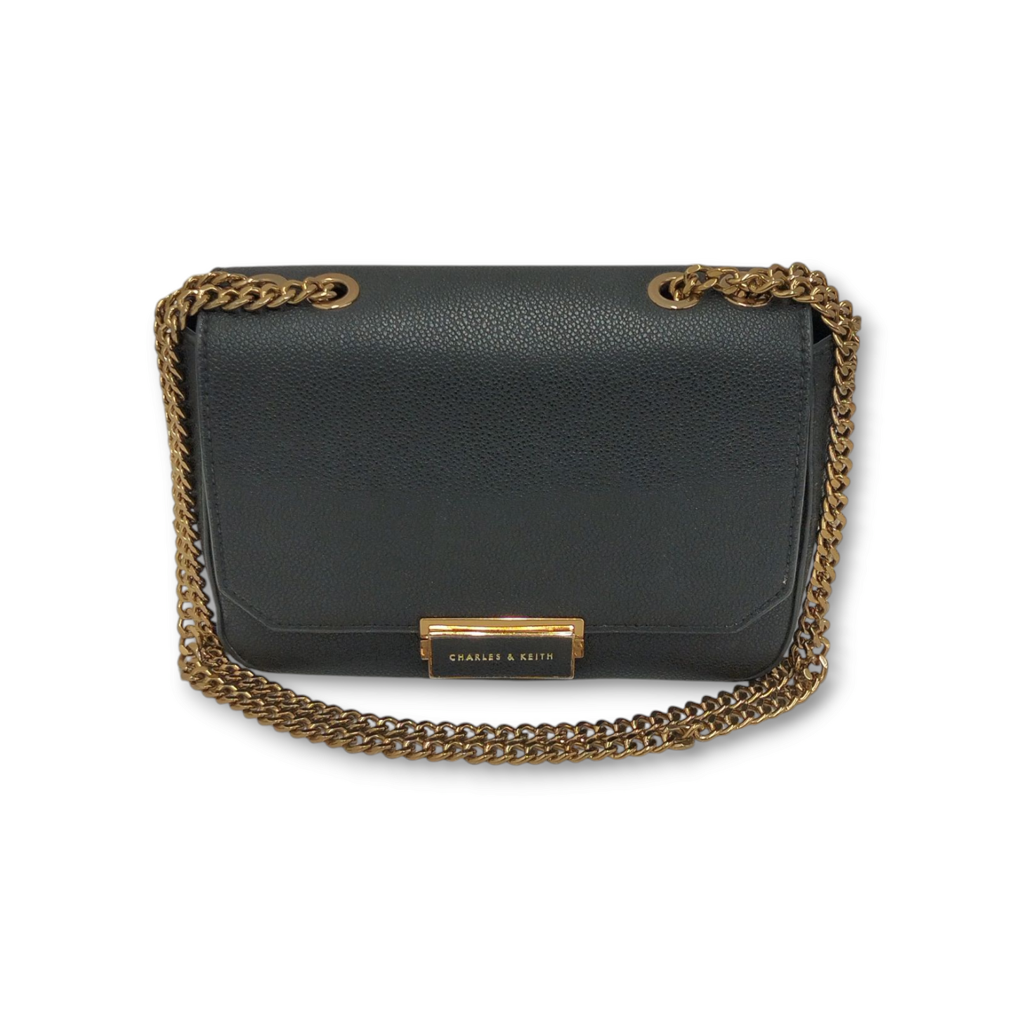 CHARLES & KEITH Shoulder Bag 80670824 Black *Stain* Rank B