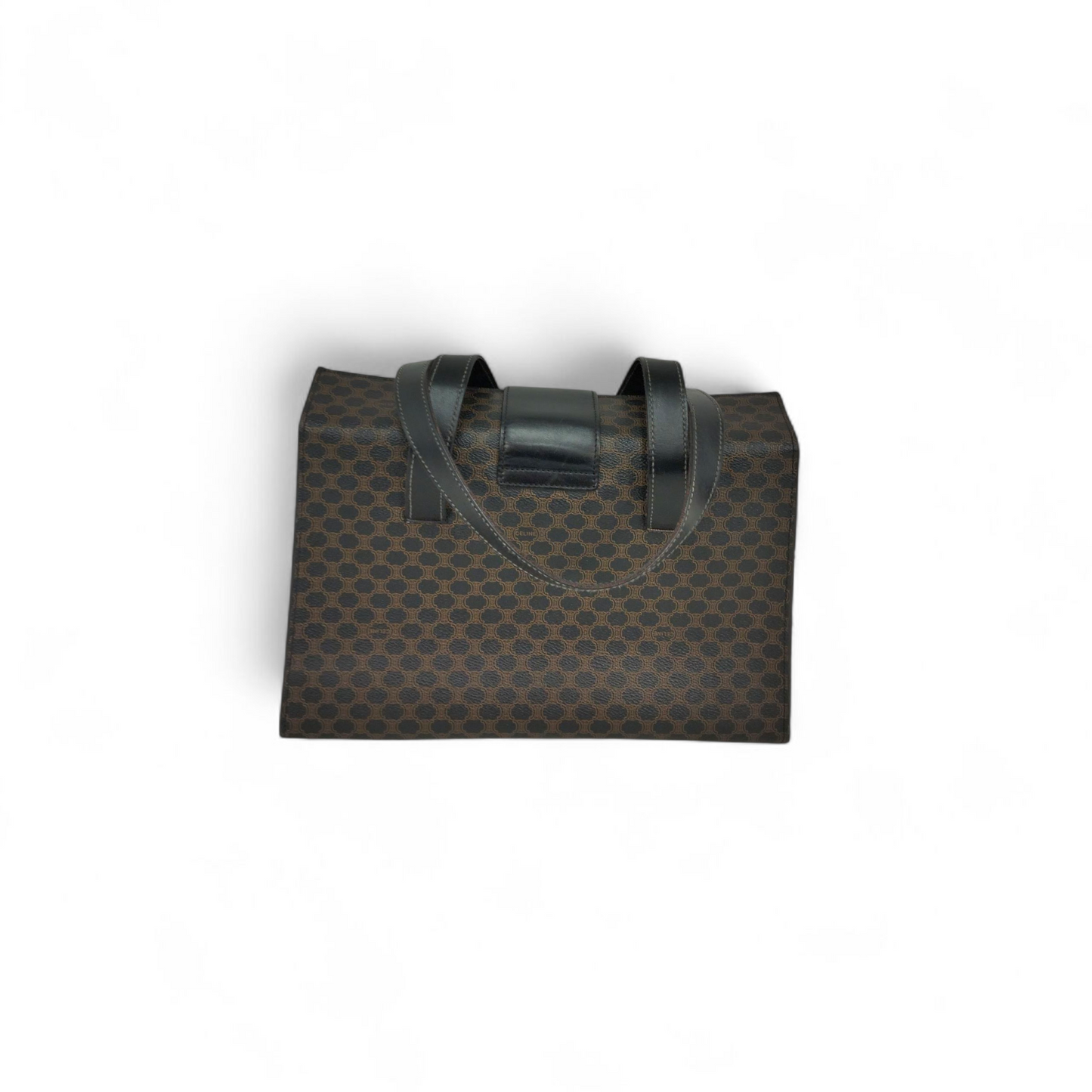CELINE Shoulder Bag MC97/2 Black and brown Macadam Canvas Vintage Rank (B)