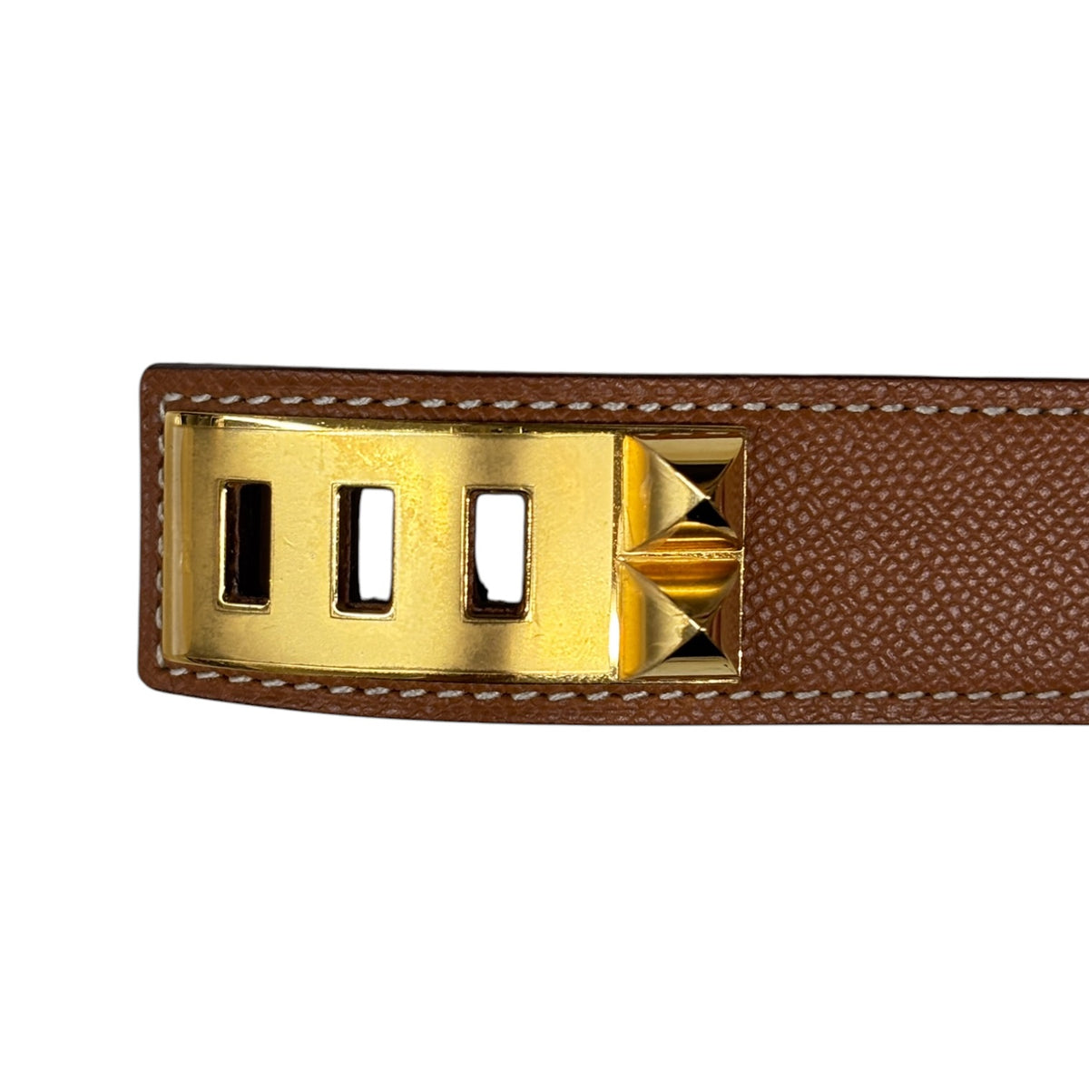 HERMES Bracelet Collier de Chien NM007NM Brown/Gold