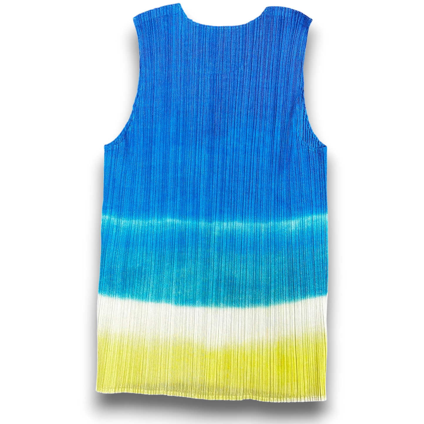 PLEATS PLEASE Tank Top 3 Lady's Blue/yellow Rank(B) PP78-JK761