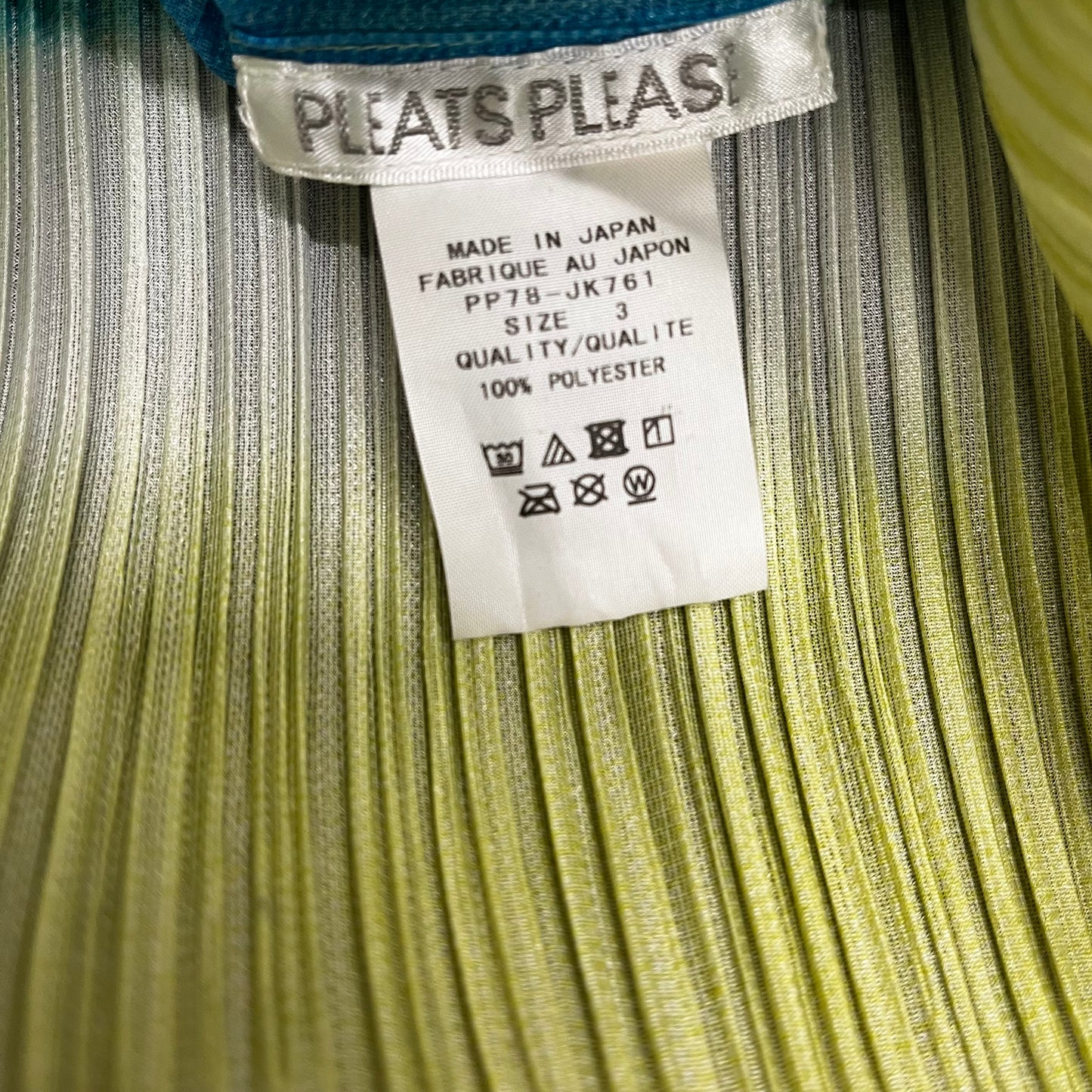 PLEATS PLEASE Tank Top 3 Lady's Blue/yellow Rank(B) PP78-JK761