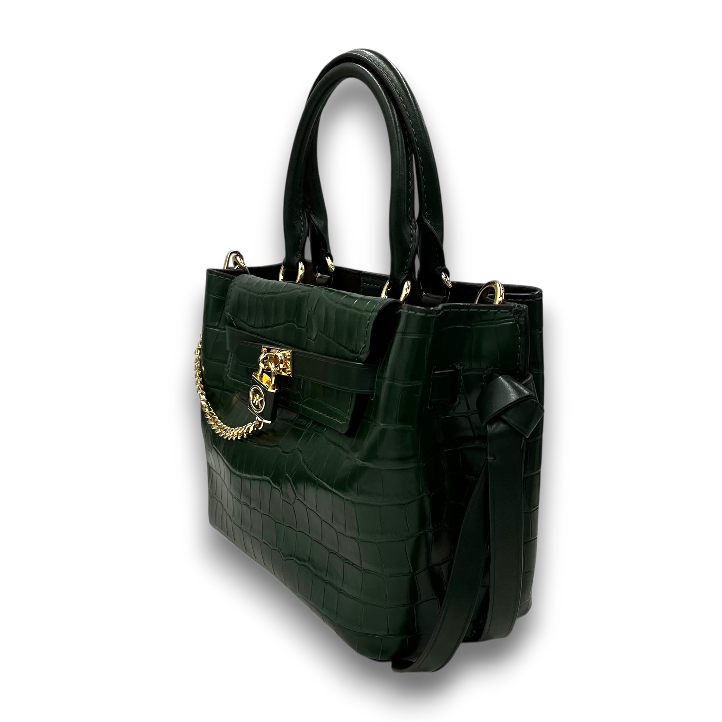MICHAEL KORS 2WAY Bag 30F1G9HS1E Rank(A) Green Hamilton Legacy Small Crocodile Embossed Leather