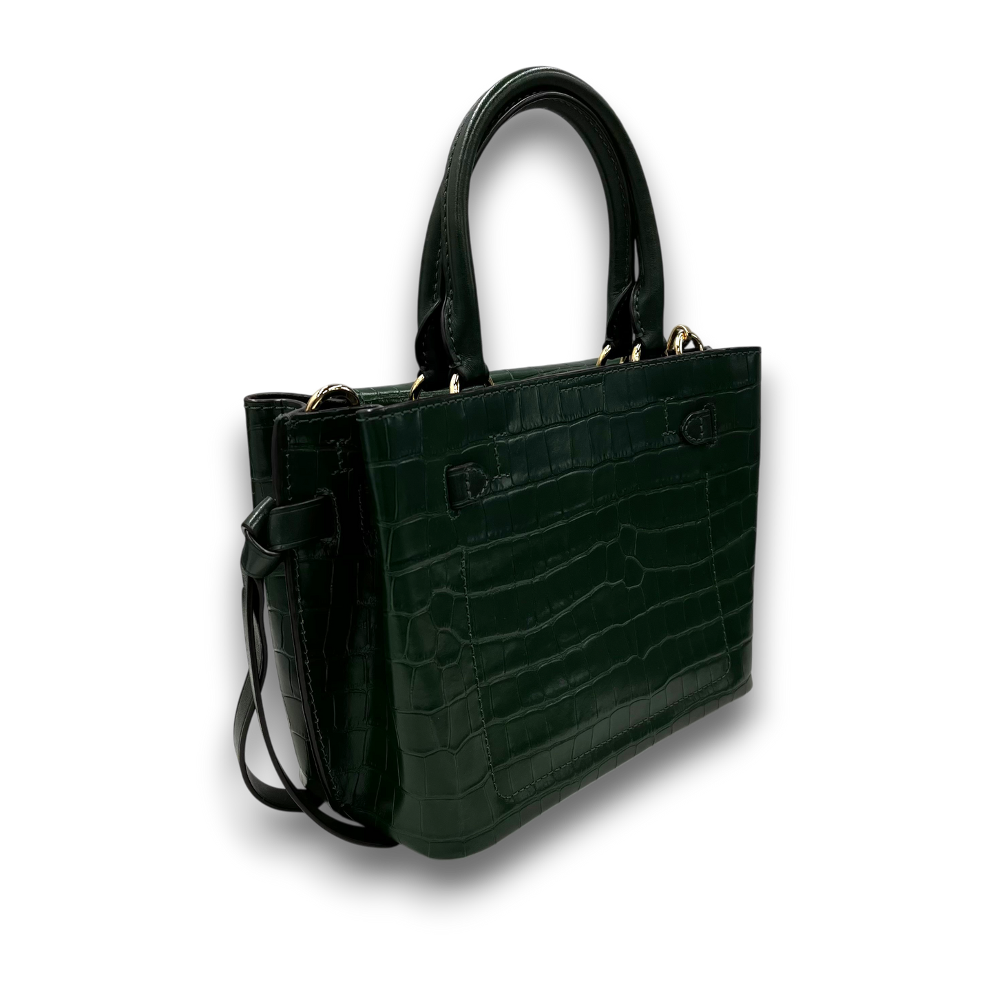 MICHAEL KORS 2WAY Bag 30F1G9HS1E Rank(A) Green Hamilton Legacy Small Crocodile Embossed Leather