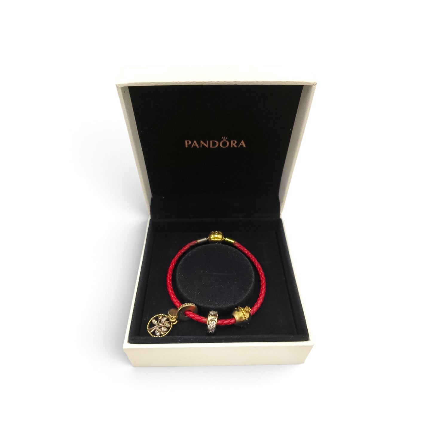 Bracelet PANDORA Red And Gold With Charm 3P