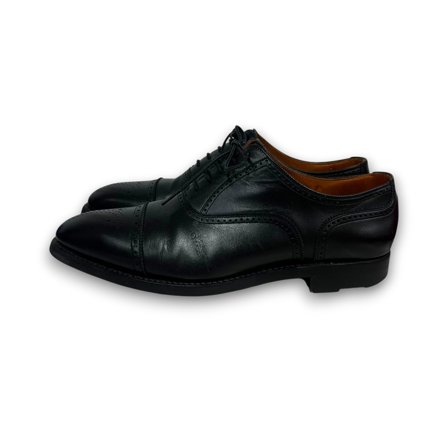 SCOTCH GRAIN Straight Tip Shoes SIZE 25cm Mens Black Rank(AB)
