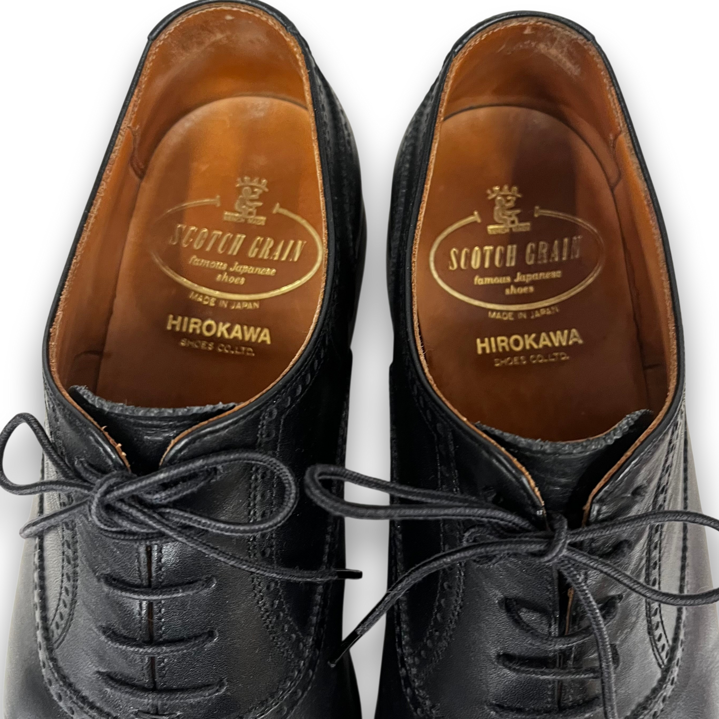 SCOTCH GRAIN Straight Tip Shoes SIZE 25cm Mens Black Rank(AB)