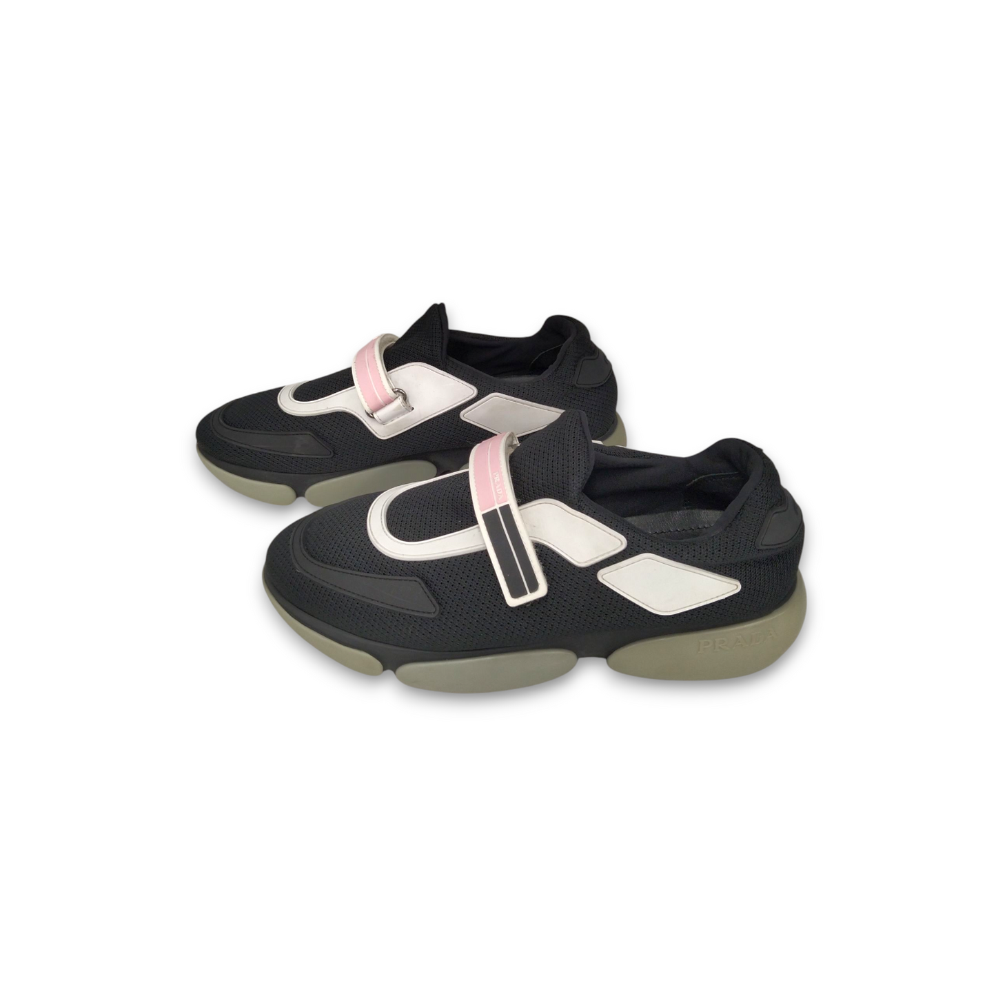 PRADA Sneaker 38 1/2 293 Lady's Black And Pink Rank B