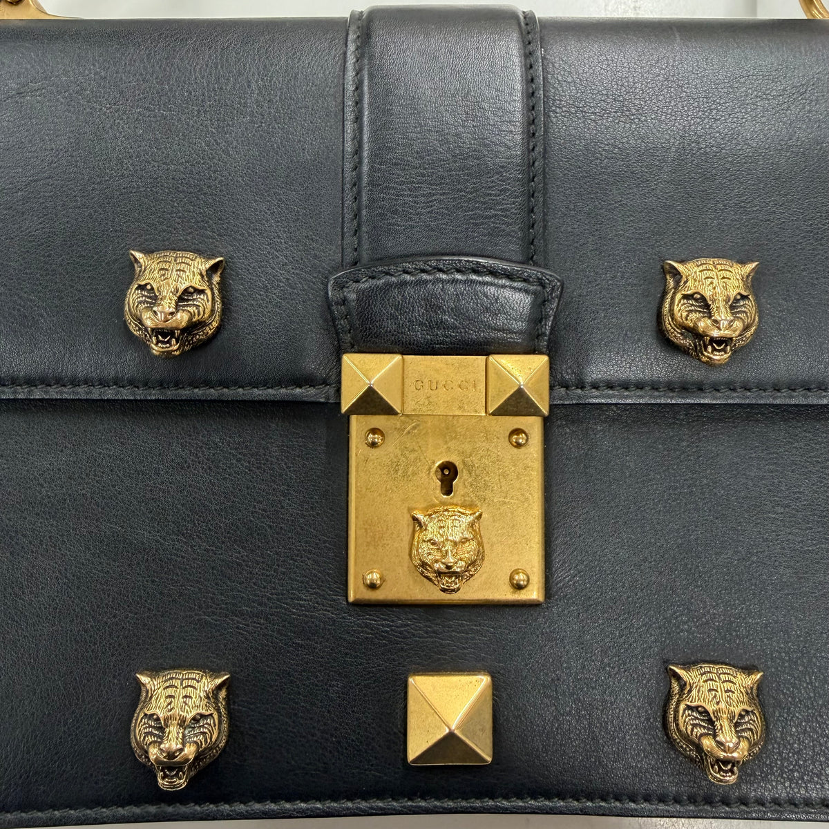 GUCCI Shoulder Bag Black/Gold 421997