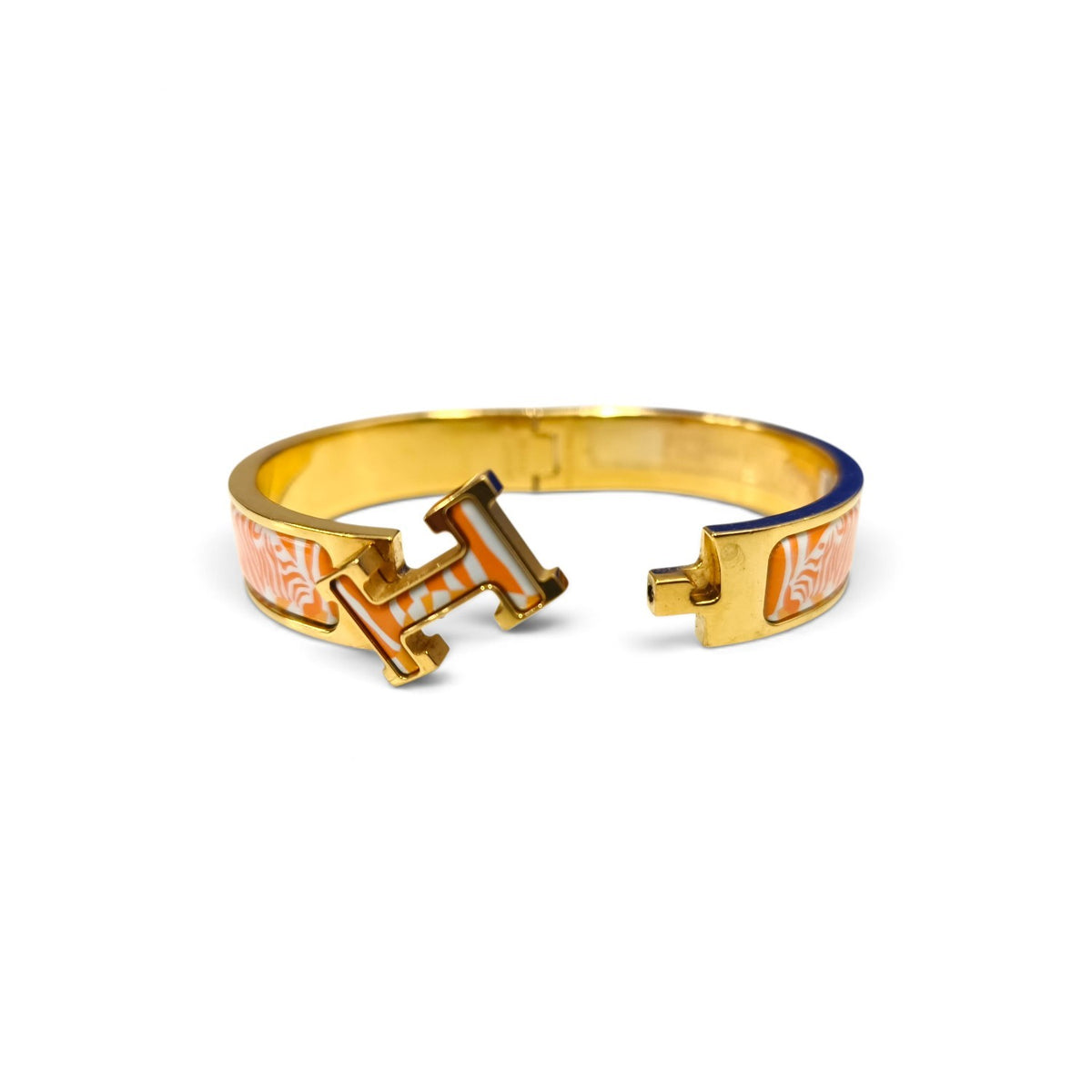 HERMES Bracelet Orange Clic H Rank B
