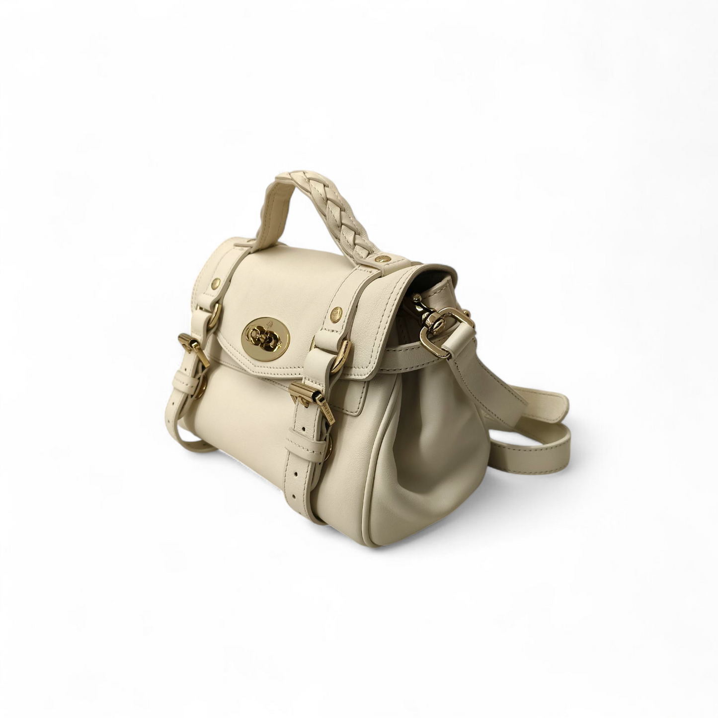 MULBERRY 2WAY Bag White 2027362 *Stain* Rank AB