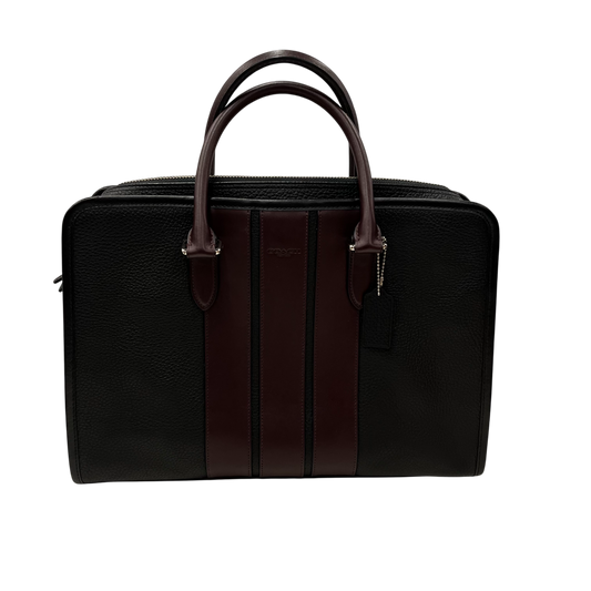 COACH Briefcase F72308 Rank(A) Black And Brugandy With Strap