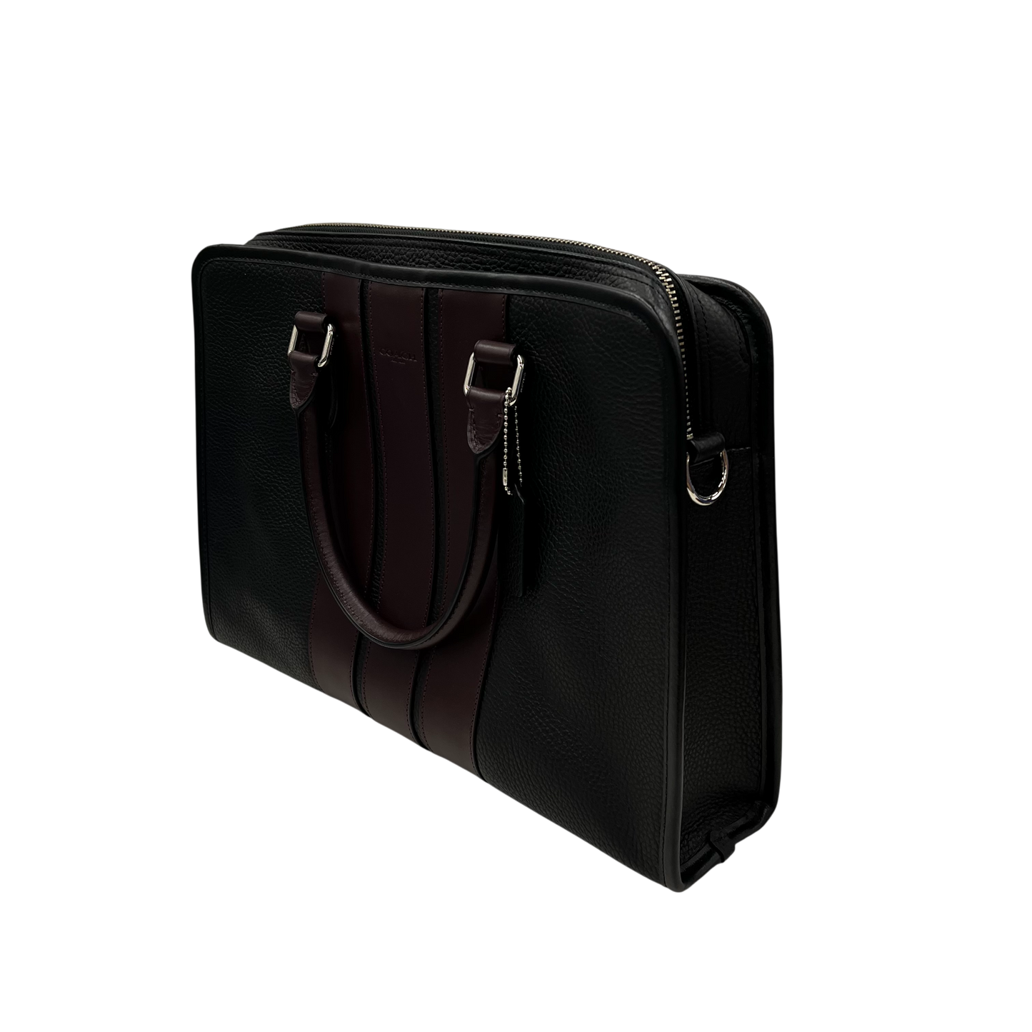 COACH Briefcase F72308 Rank(A) Black And Brugandy With Strap