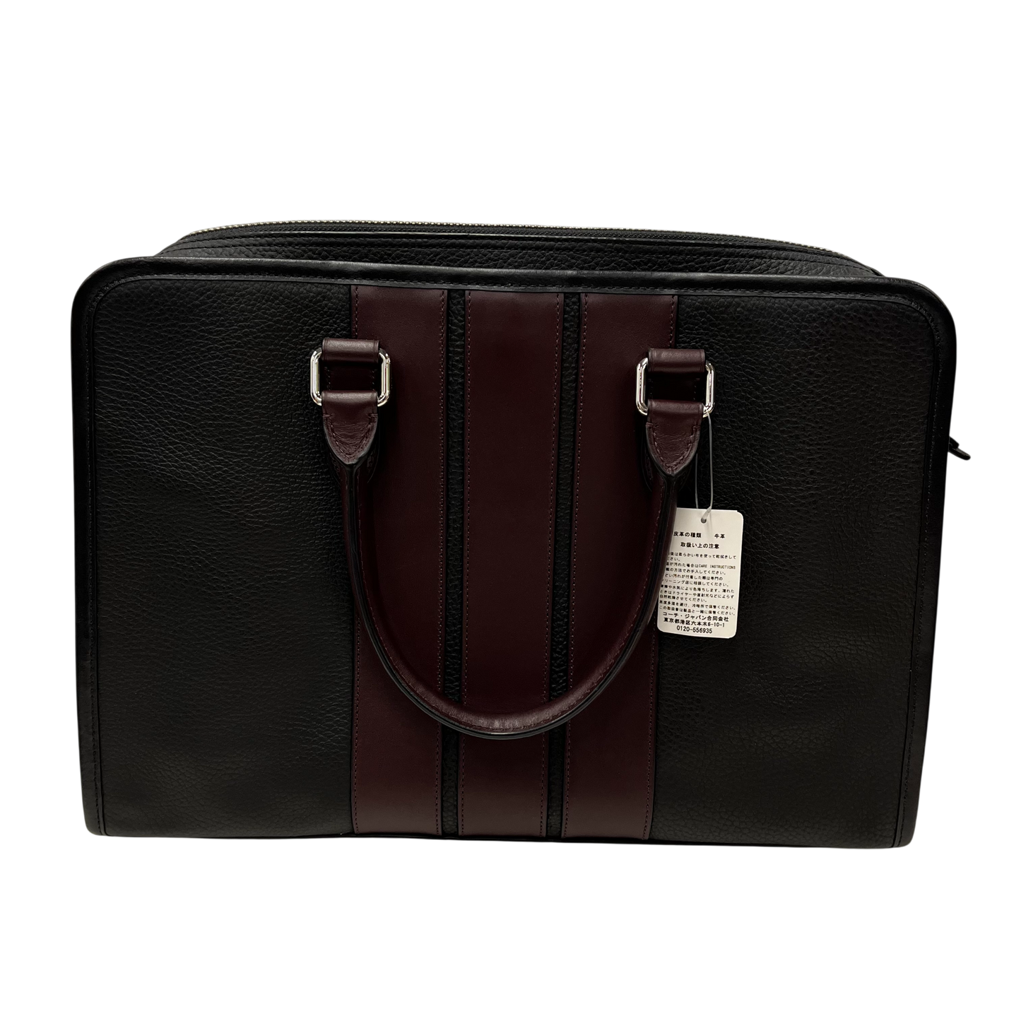 COACH Briefcase F72308 Rank(A) Black And Brugandy With Strap