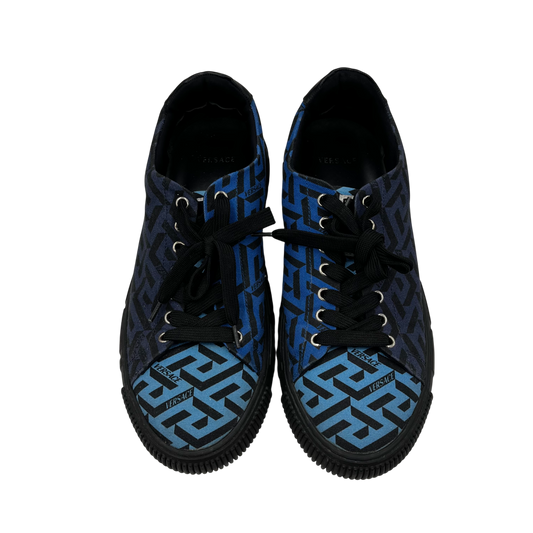 VERSACE Sneaker 42 Greca Canvas Mens Black/Blue Rank(B)