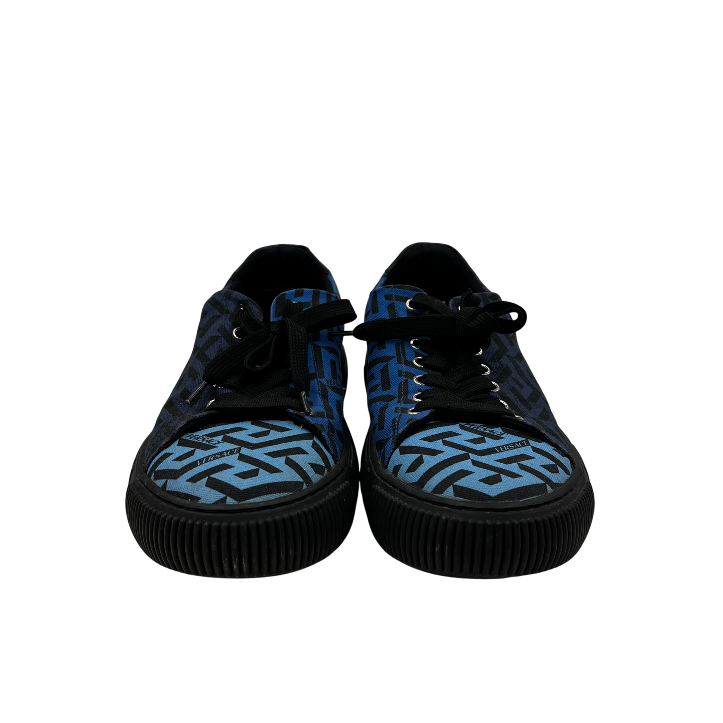 VERSACE Sneaker 42 Greca Canvas Mens Black/Blue Rank(B)
