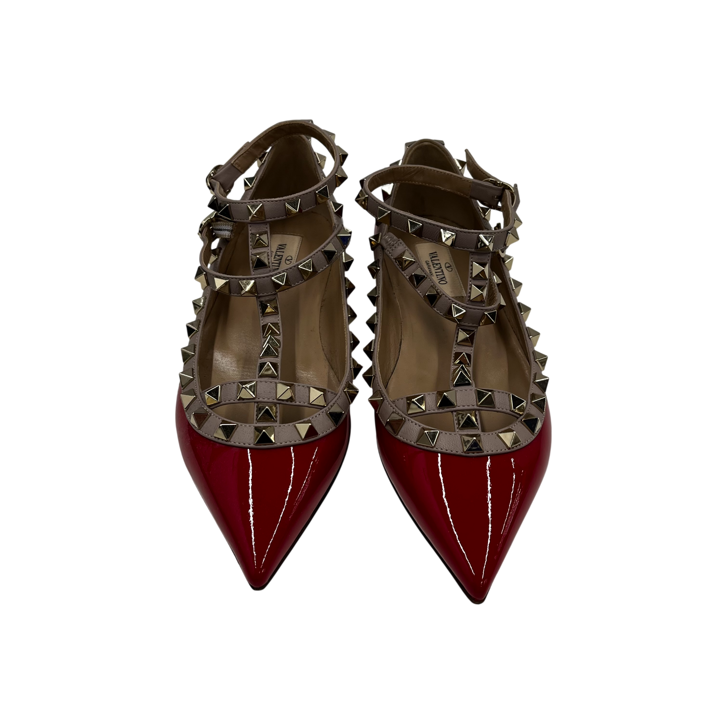 VALENTINO Pumps 35.5 Lady's Red/Beige Rank(A) TTQ 376