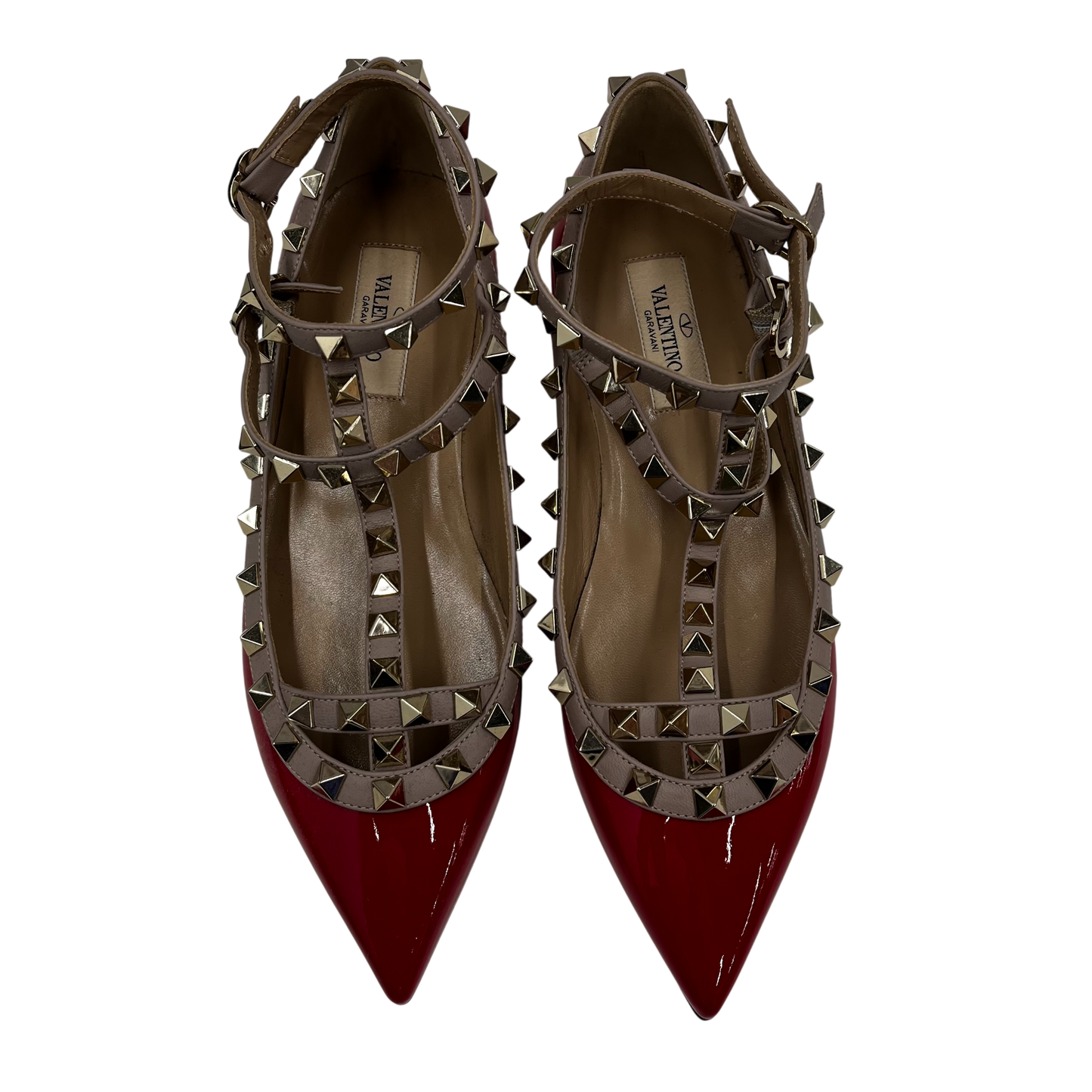 VALENTINO Pumps 35.5 Lady's Red/Beige Rank(A) TTQ 376