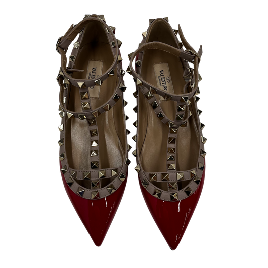 VALENTINO Pumps 35.5 Lady's Red/Beige Rank(A) TTQ 376