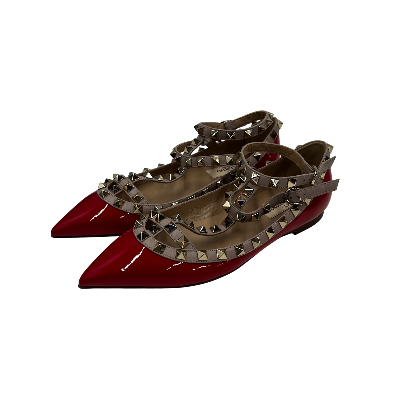 VALENTINO Pumps 35.5 Lady's Red/Beige Rank(A) TTQ 376