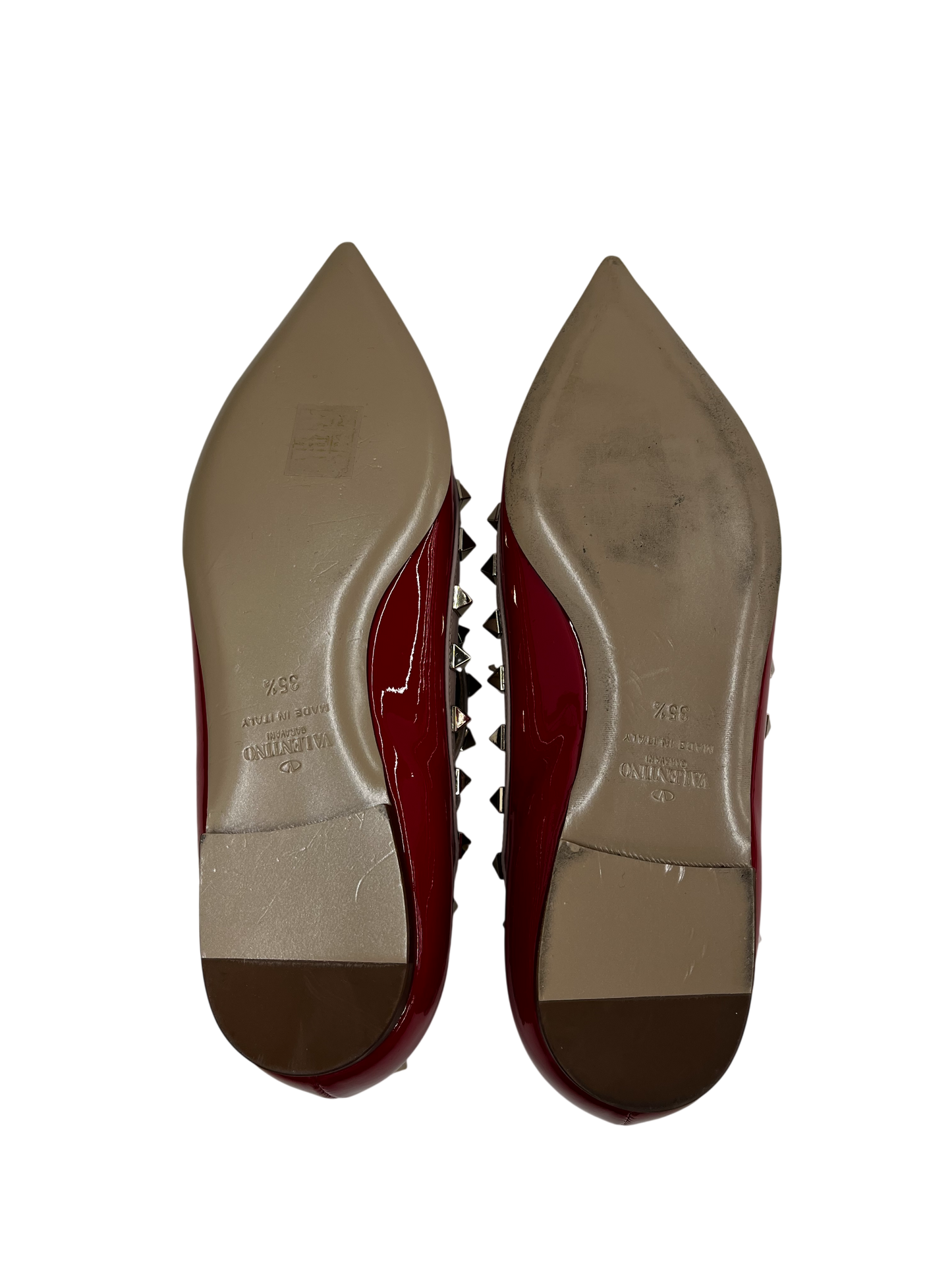 VALENTINO Pumps 35.5 Lady's Red/Beige Rank(A) TTQ 376
