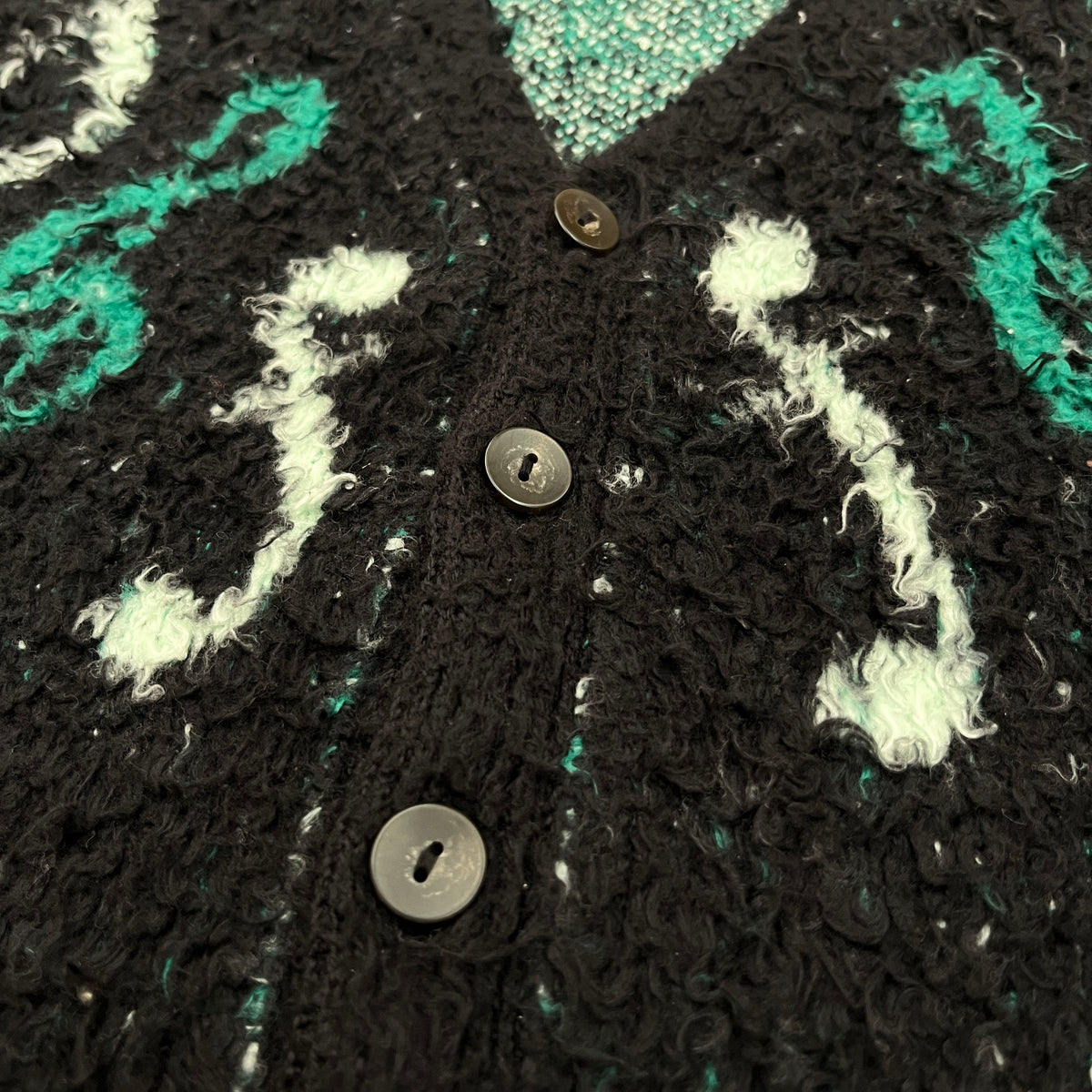 Fake Ass Flowers Cardigan SIZE 2 Mens Black And Green Rank (B) 13413008