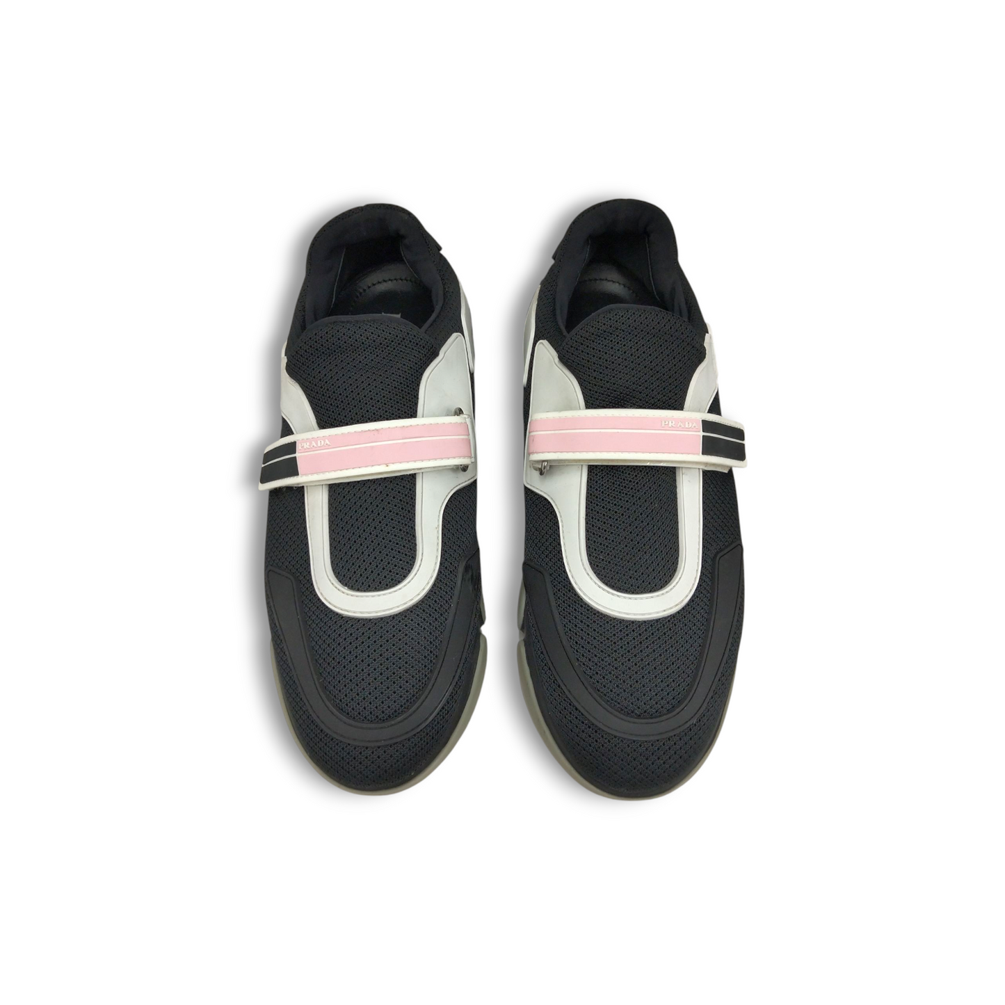 PRADA Sneaker 38 1/2 293 Lady's Black And Pink Rank B